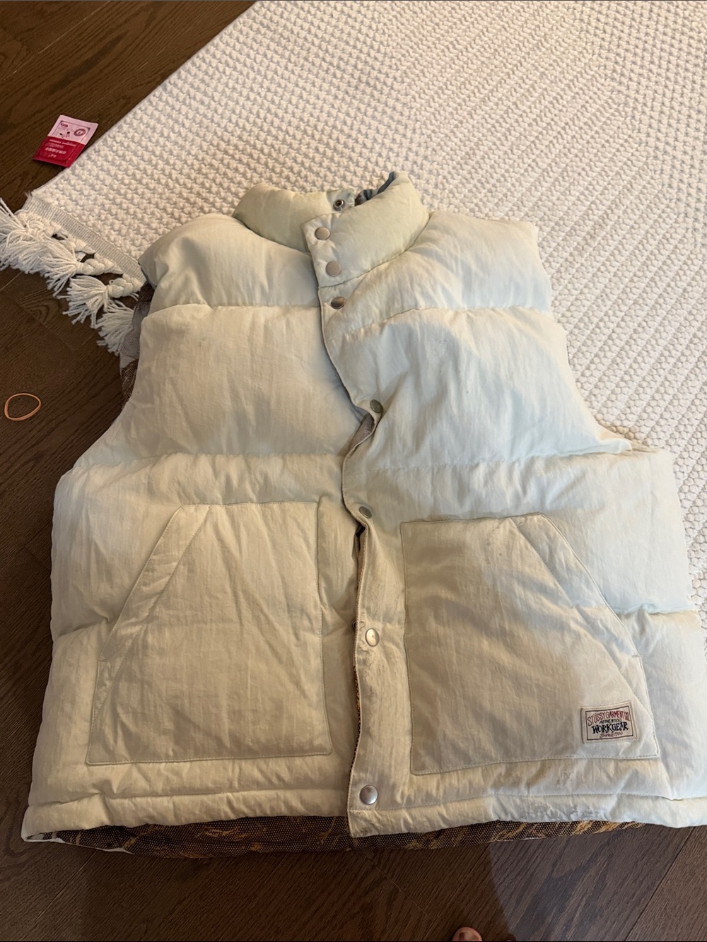 Stüssy Garment Co. Workgear Reversible Down Puffer Vest Palm Print